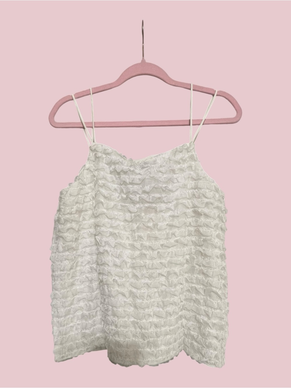 Anthropologie White Tiered Ruffle Cottage core / coquette Camisole Top Small NWT - Picture 7 of 8
